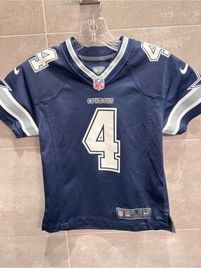NFL Kids Dallas Cowboys Navy and White #4 Jersey